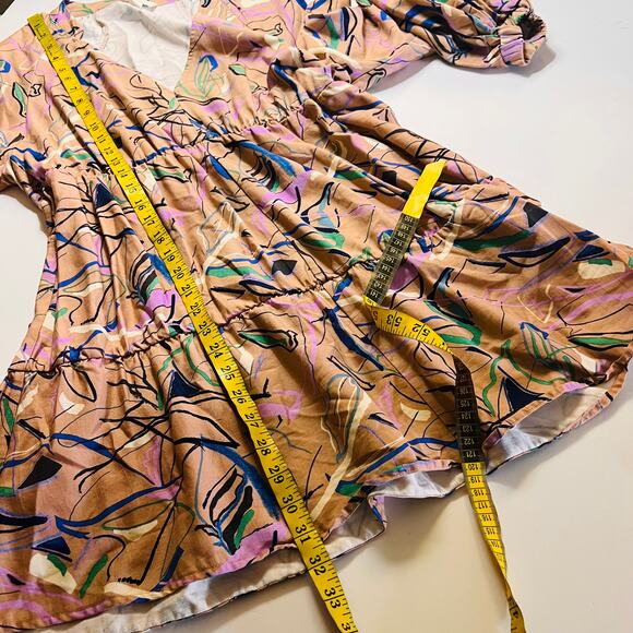 Open Edit Abstract Print Tiered Dress Size S Small - Picture 9 of 10